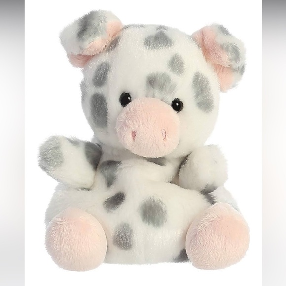 Other - Adorable Palm Pals™ Piggles Spotted Piglet™ - Pocket-Sized White 5 Inches